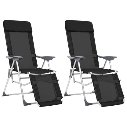 Sillas De Camping Plegables Con Reposapiés 2 Uds Textilene