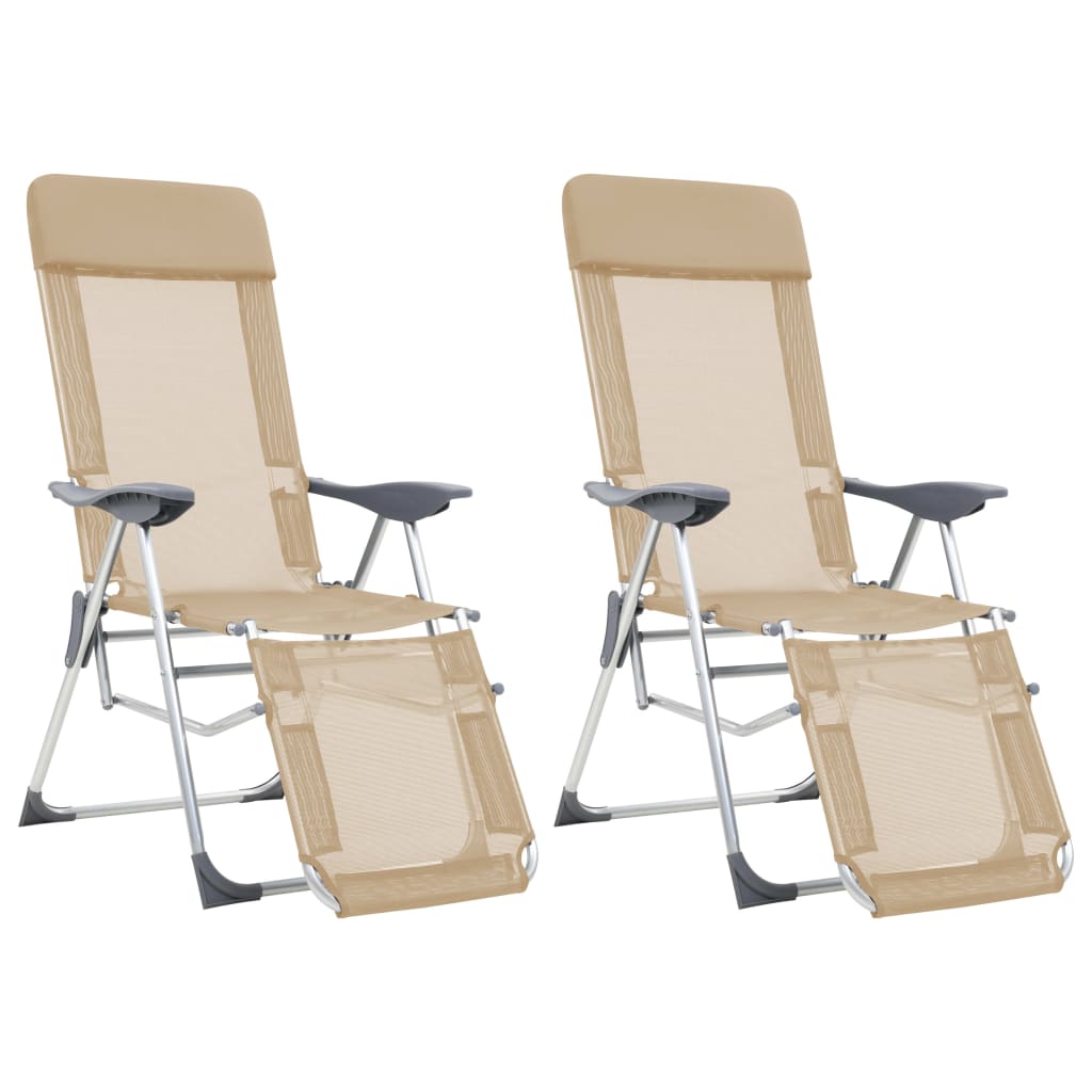 Sillas De Camping Plegables Con Reposapiés 2 Uds Textilene