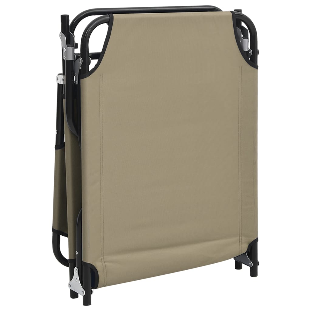 Tumbona Plegable Acero Recubrimiento En Polvo Tela Oxford Taupe
