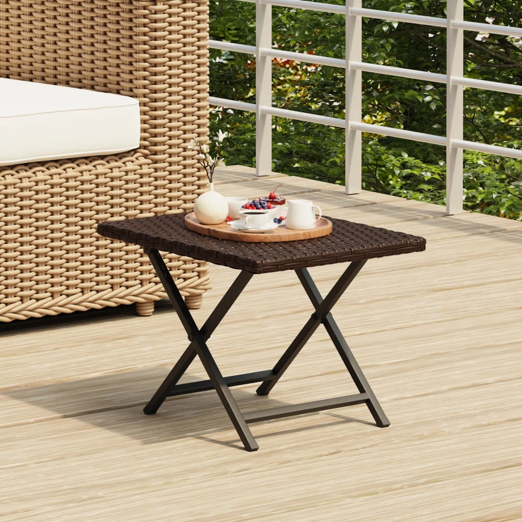 Mesa Plegable Ratán Sintético 45X35X32 Cm