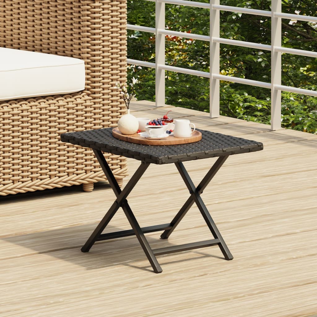 Mesa Plegable Ratán Sintético 45X35X32 Cm