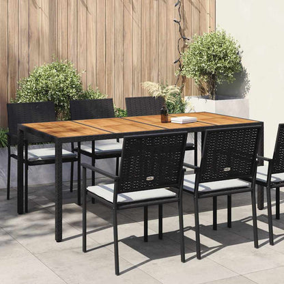Mesa De Jardín Negro Ratán Sintético