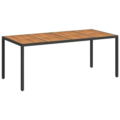 Mesa De Jardín Negro Ratán Sintético