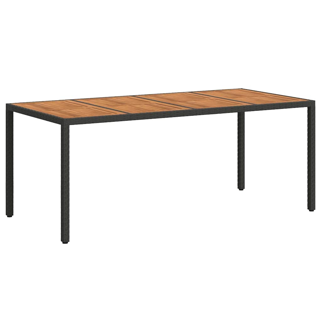 Mesa De Jardín Negro Ratán Sintético