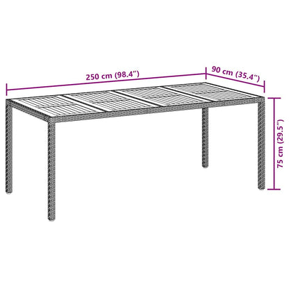 Mesa De Jardín Negro Ratán Sintético