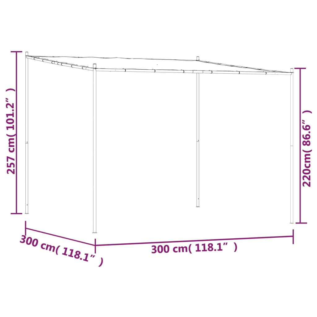 Cenador Acero Y Tela Blanco 3X3M 180 G/M²