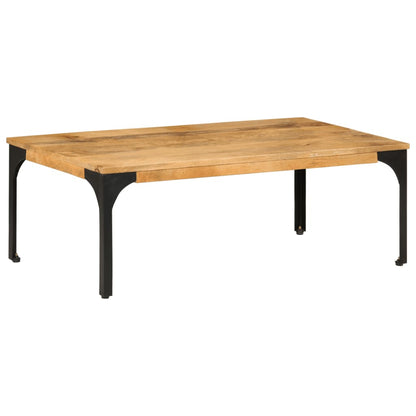 Mesa De Centro De Madera Maciza Mango 100X55X35 Cm