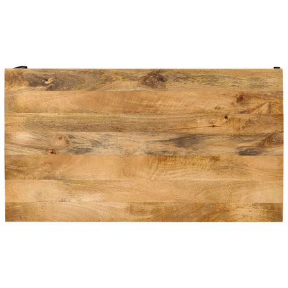 Mesa De Centro De Madera Maciza Mango 100X55X35 Cm