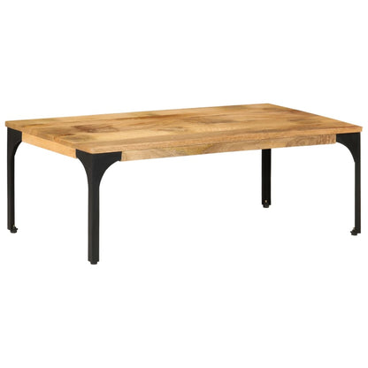 Mesa De Centro De Madera Maciza Mango 100X55X35 Cm