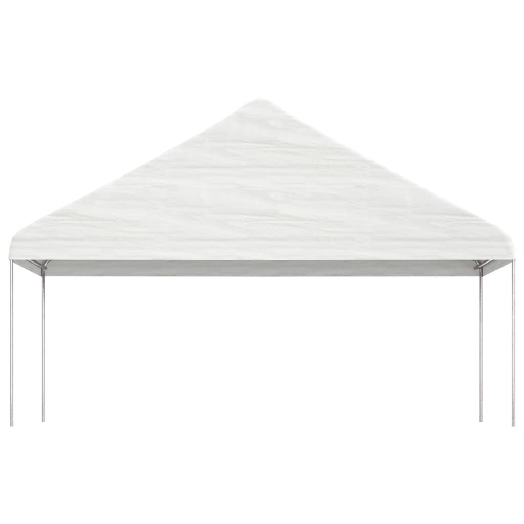 Cenador Con Techo Polietileno Blanco 5,88X2,23X3,75 M