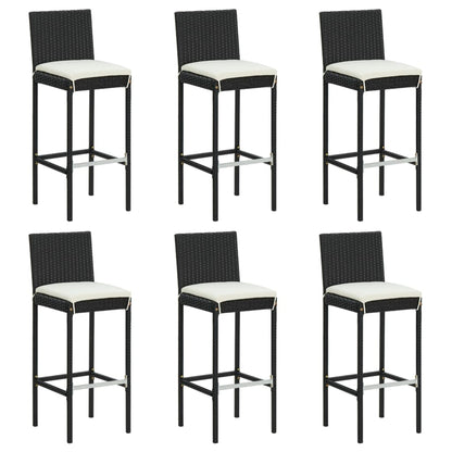 Taburetes De Cocina Con Cojines 6 Uds Ratán Sintético