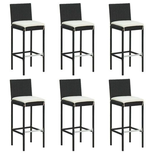Taburetes De Cocina Con Cojines 6 Uds Ratán Sintético