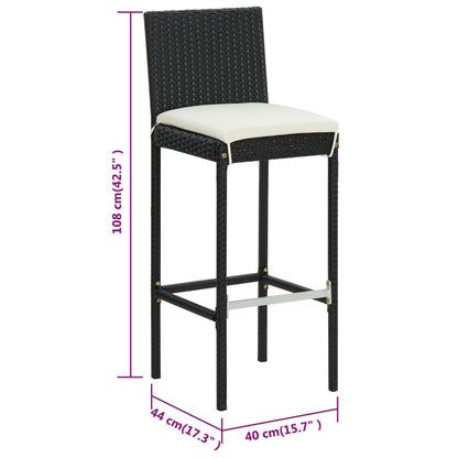 Taburetes De Cocina Con Cojines 6 Uds Ratán Sintético