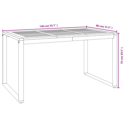Mesa De Jardín Con Patas En U Madera Maciza Acacia 148X80X75 Cm