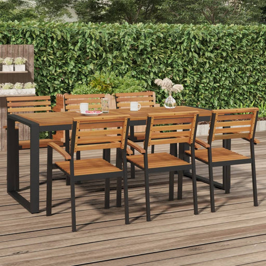 Mesa De Jardín Con Patas En U Madera Maciza Acacia