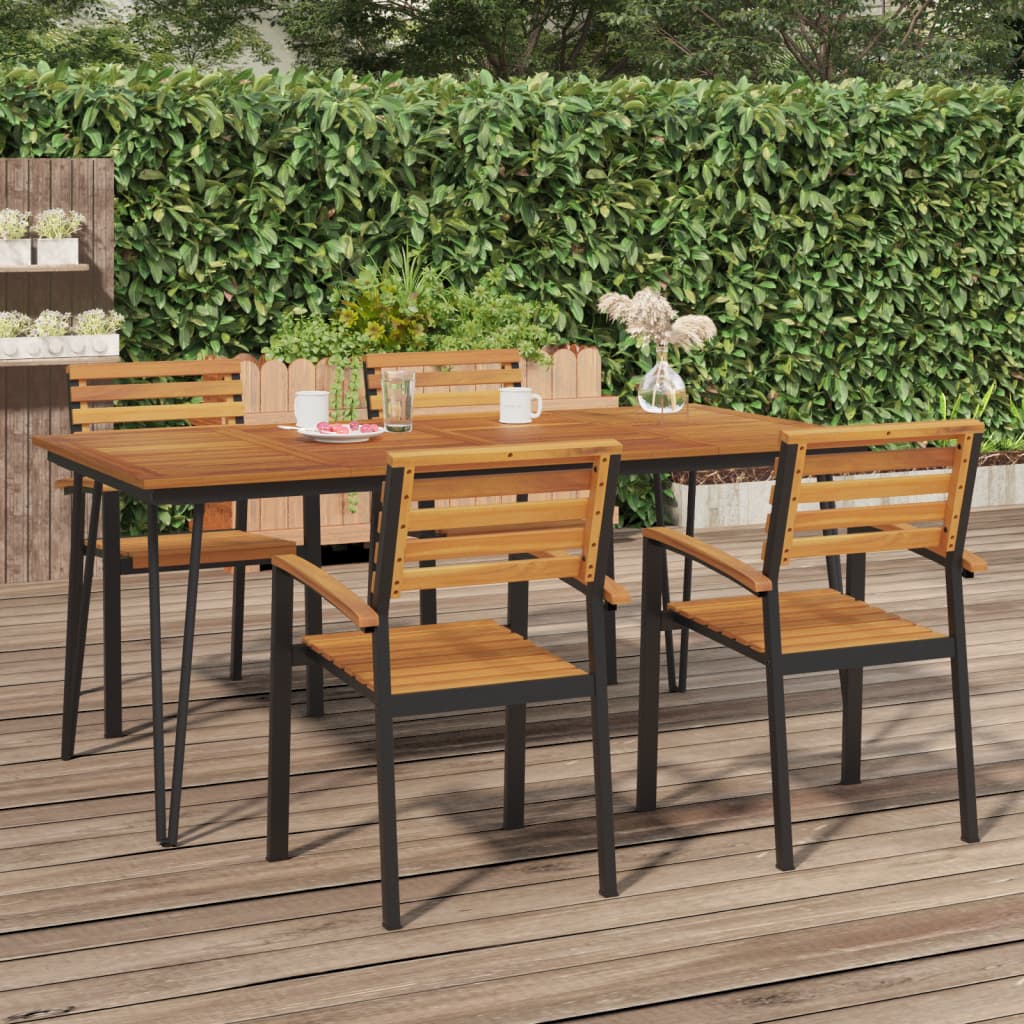 Mesa De Jardín Con Patas En U Madera Maciza Acacia