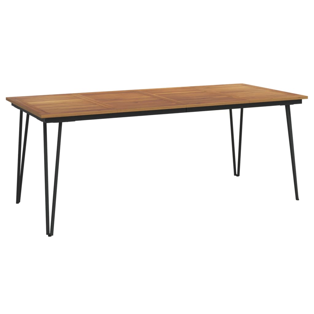 Mesa De Jardín Con Patas En U Madera Maciza Acacia