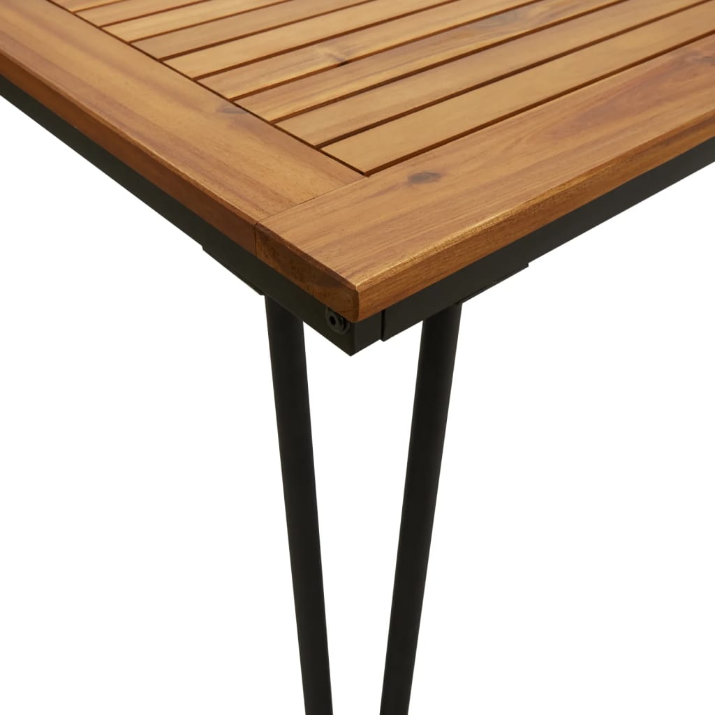 Mesa De Jardín Con Patas En U Madera Maciza Acacia