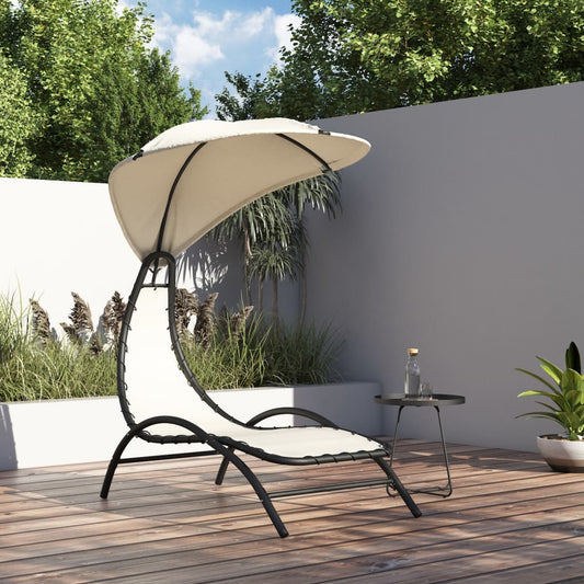 Tumbona Con Toldo Acero Y Tela Color 167X80X195 Cm