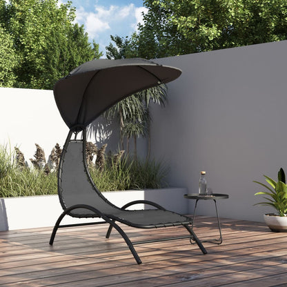 Tumbona Con Toldo Acero Y Tela Color 167X80X195 Cm