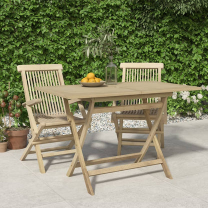 Mesa Plegable De Jardín Madera Maciza De Teca 120X70X75 Cm