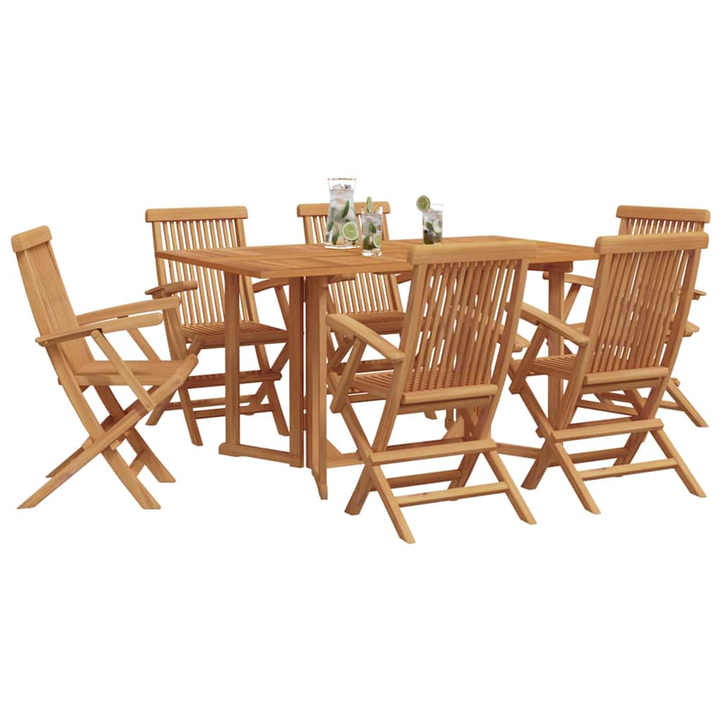 Conjunto De Comedor De Jardín 7 Pcs Marrón