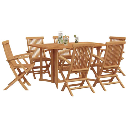 Conjunto De Comedor De Jardín 7 Pcs Marrón