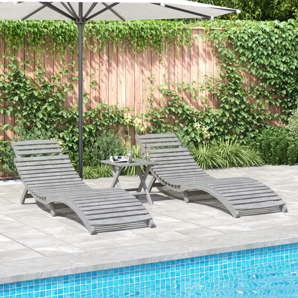 Tumbona De Madera Maciza De Acacia 184X55X64 Cm