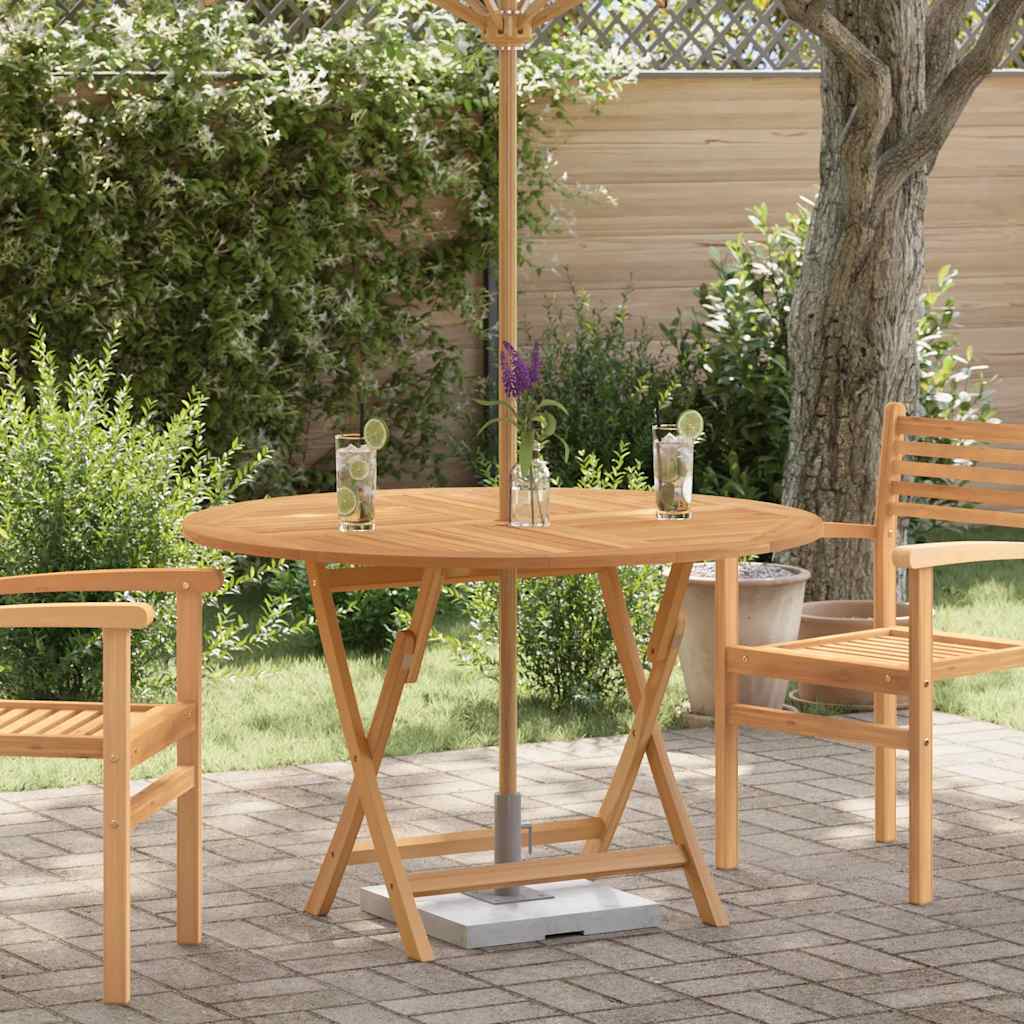 Mesa De Jardín Plegable Madera Maciza De Teca 110X110X75 Cm
