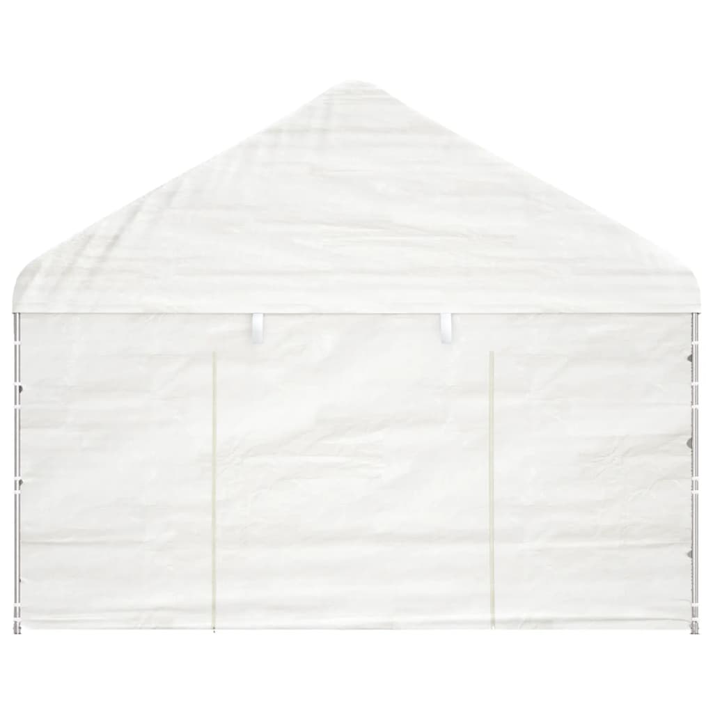 Cenador Con Techo Polietileno Blanco 11,15X4,08X3,22 M