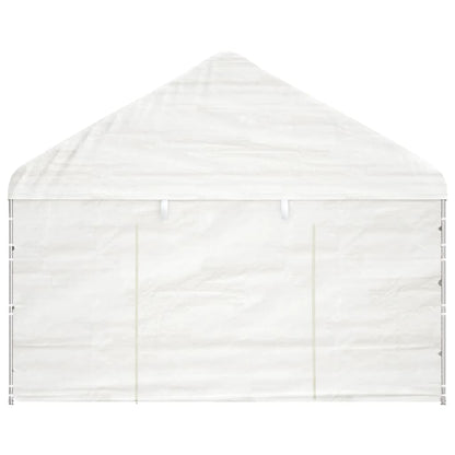 Cenador Con Techo Polietileno Blanco 11,15X4,08X3,22 M