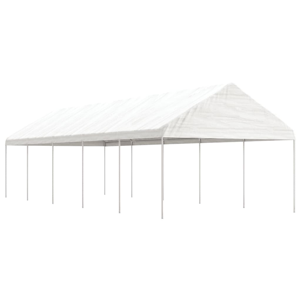 Cenador Con Techo Polietileno Blanco 20,07X4,08X3,22 M