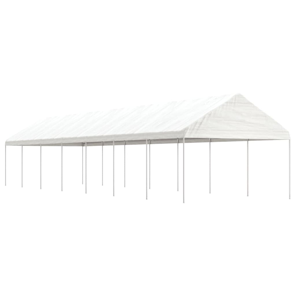 Cenador Con Techo Polietileno Blanco 20,07X4,08X3,22 M