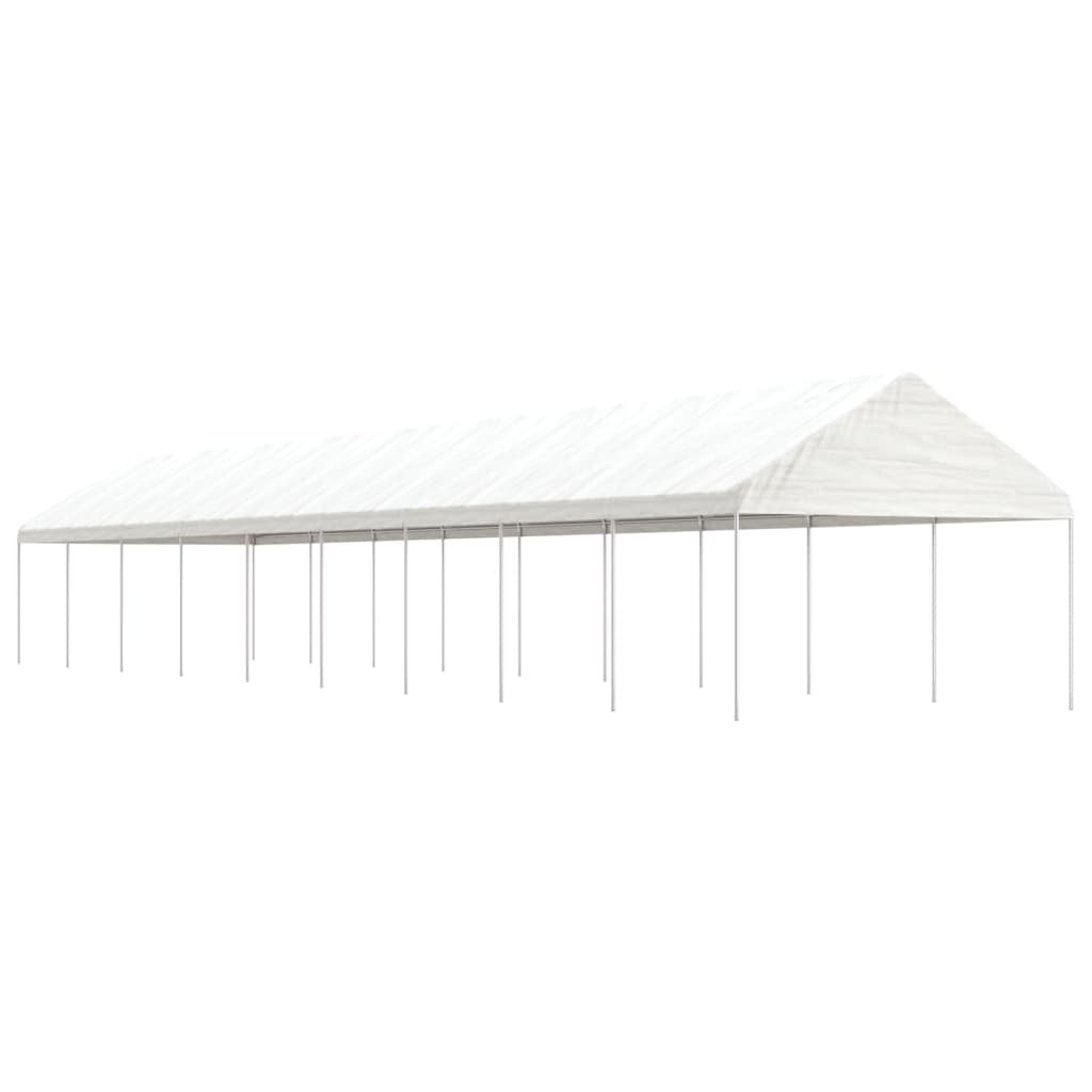 Cenador Con Techo Polietileno Blanco 20,07X4,08X3,22 M