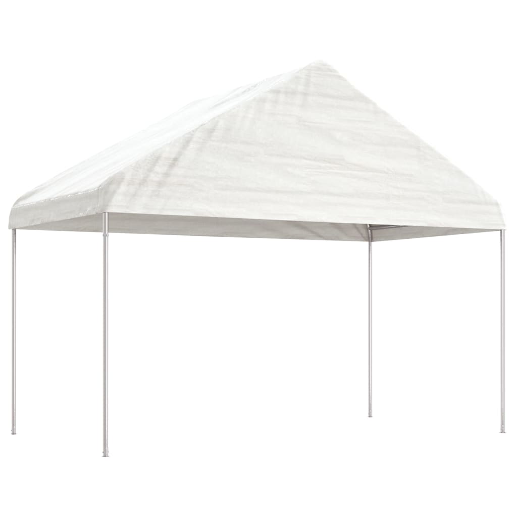 Cenador Con Techo Polietileno Blanco 20,07X4,08X3,22 M