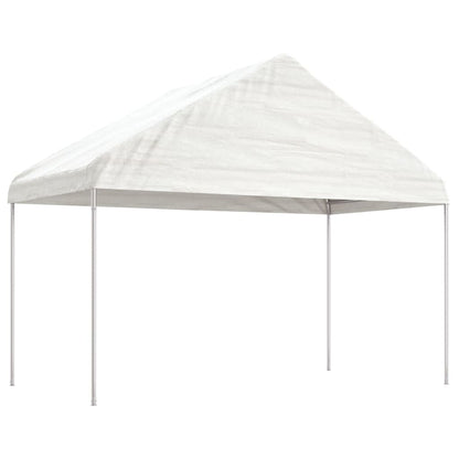 Cenador Con Techo Polietileno Blanco 20,07X4,08X3,22 M