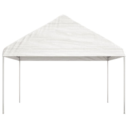 Cenador Con Techo Polietileno Blanco 20,07X4,08X3,22 M