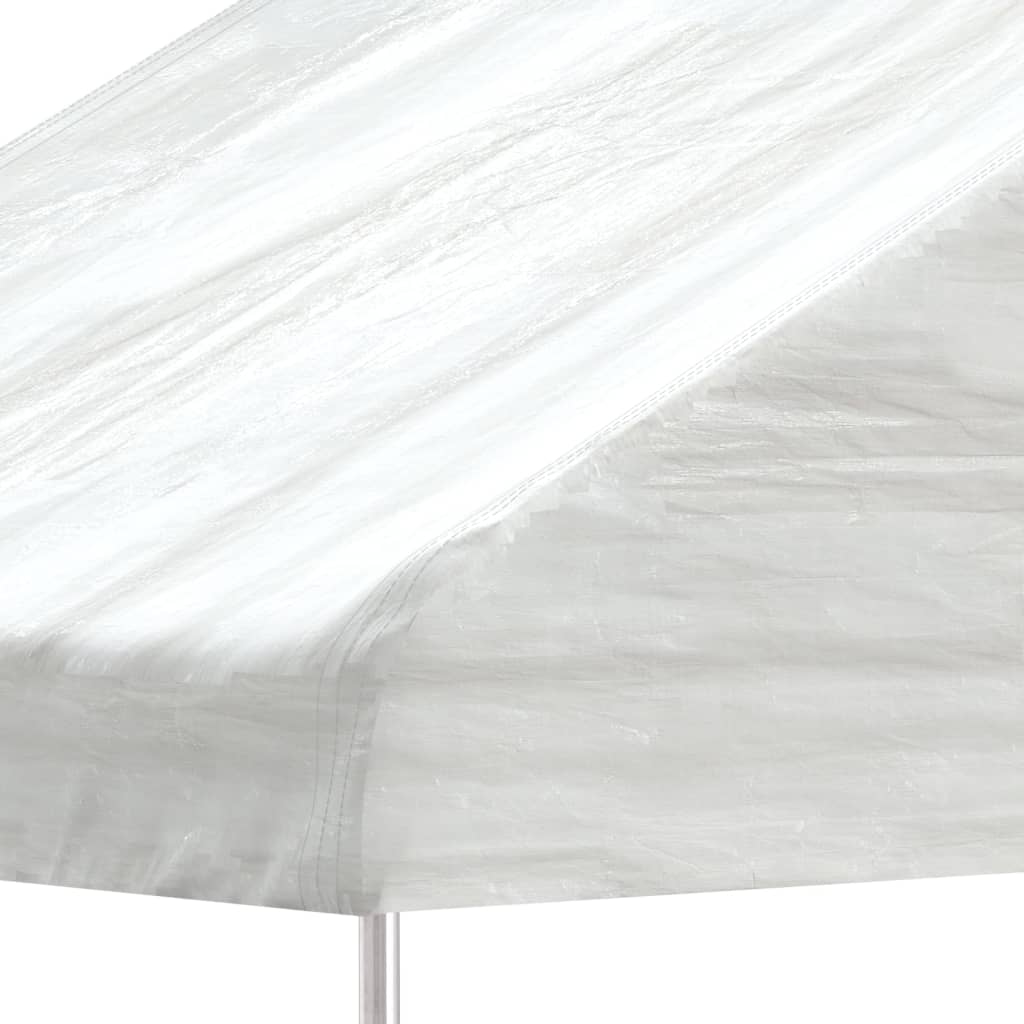 Cenador Con Techo Polietileno Blanco 20,07X4,08X3,22 M