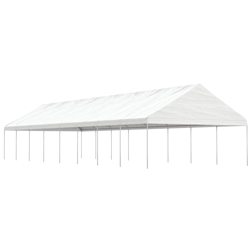 Cenador Con Techo Polietileno Blanco 5,88X2,23X3,75 M