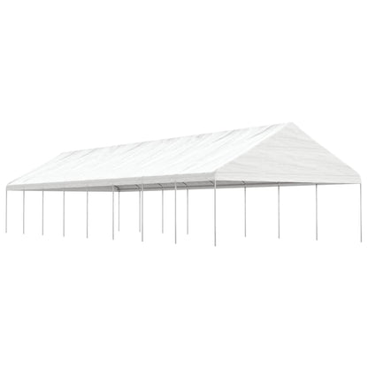 Cenador Con Techo Polietileno Blanco 5,88X2,23X3,75 M