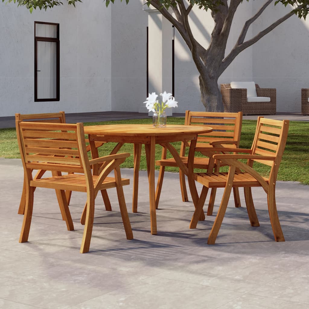 Mesa De Jardín Madera Maciza De Acacia