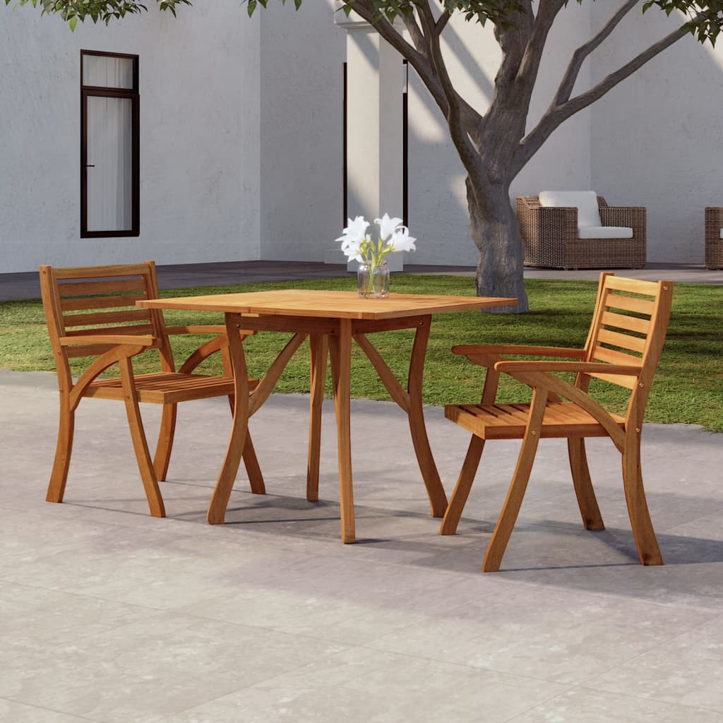 Mesa De Jardín Madera Maciza De Acacia