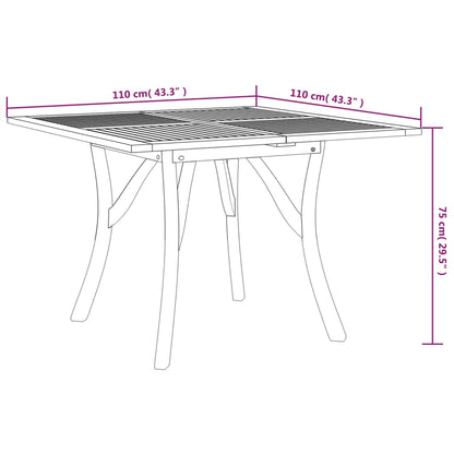 Mesa De Jardín Madera Maciza De Acacia