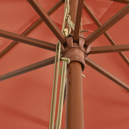 Sombrilla De Jardín Con Poste De Madera 400X273 Cm