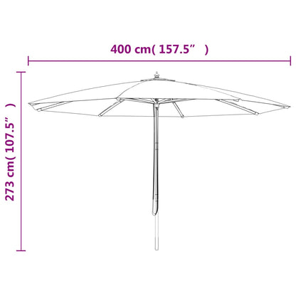 Sombrilla De Jardín Con Poste De Madera 400X273 Cm