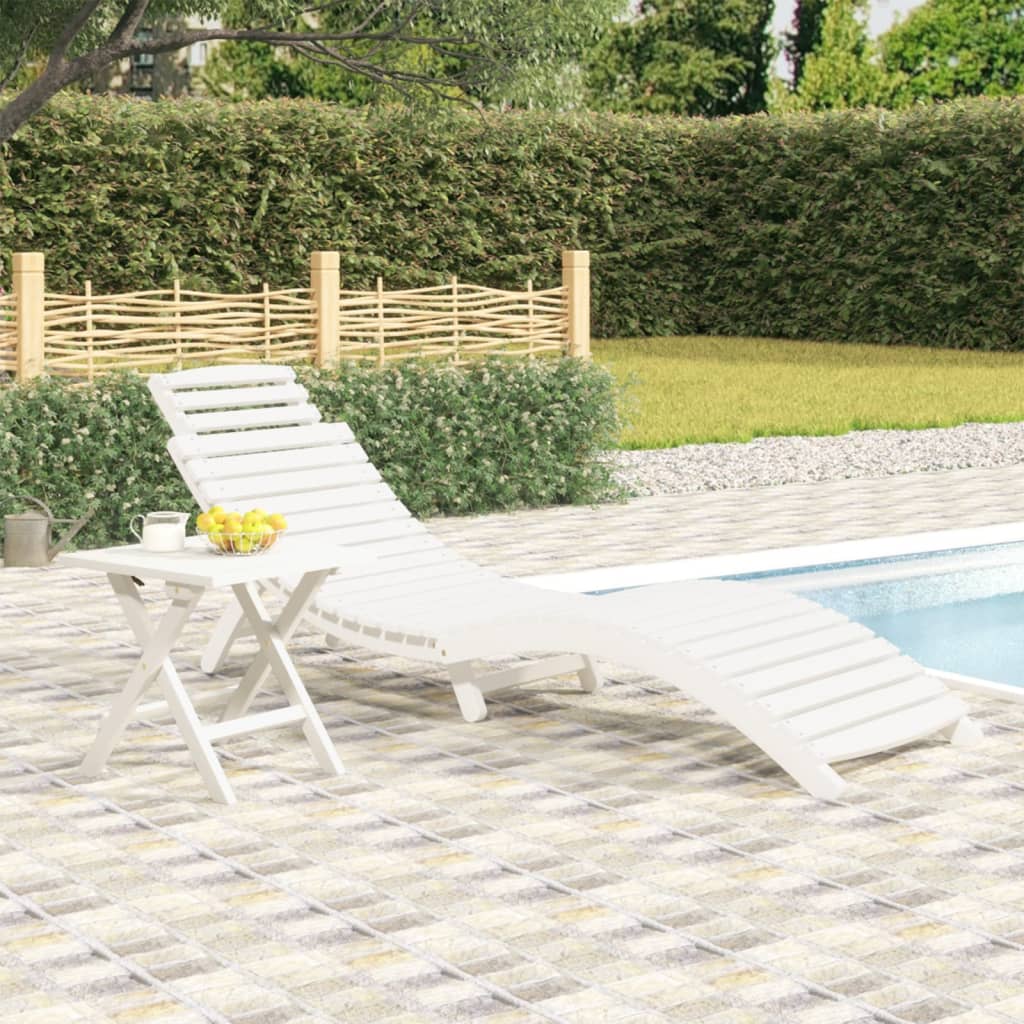 Tumbona De Madera Maciza De Acacia 184X55X64 Cm