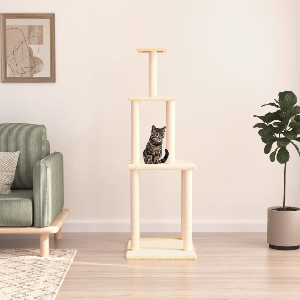 Rascador Para Gatos Con Postes De Sisal 149 Cm