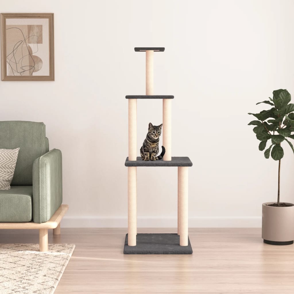 Rascador Para Gatos Con Postes De Sisal 149 Cm