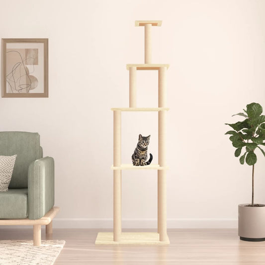 Rascador Para Gatos Con Postes De Sisal Color 183 Cm