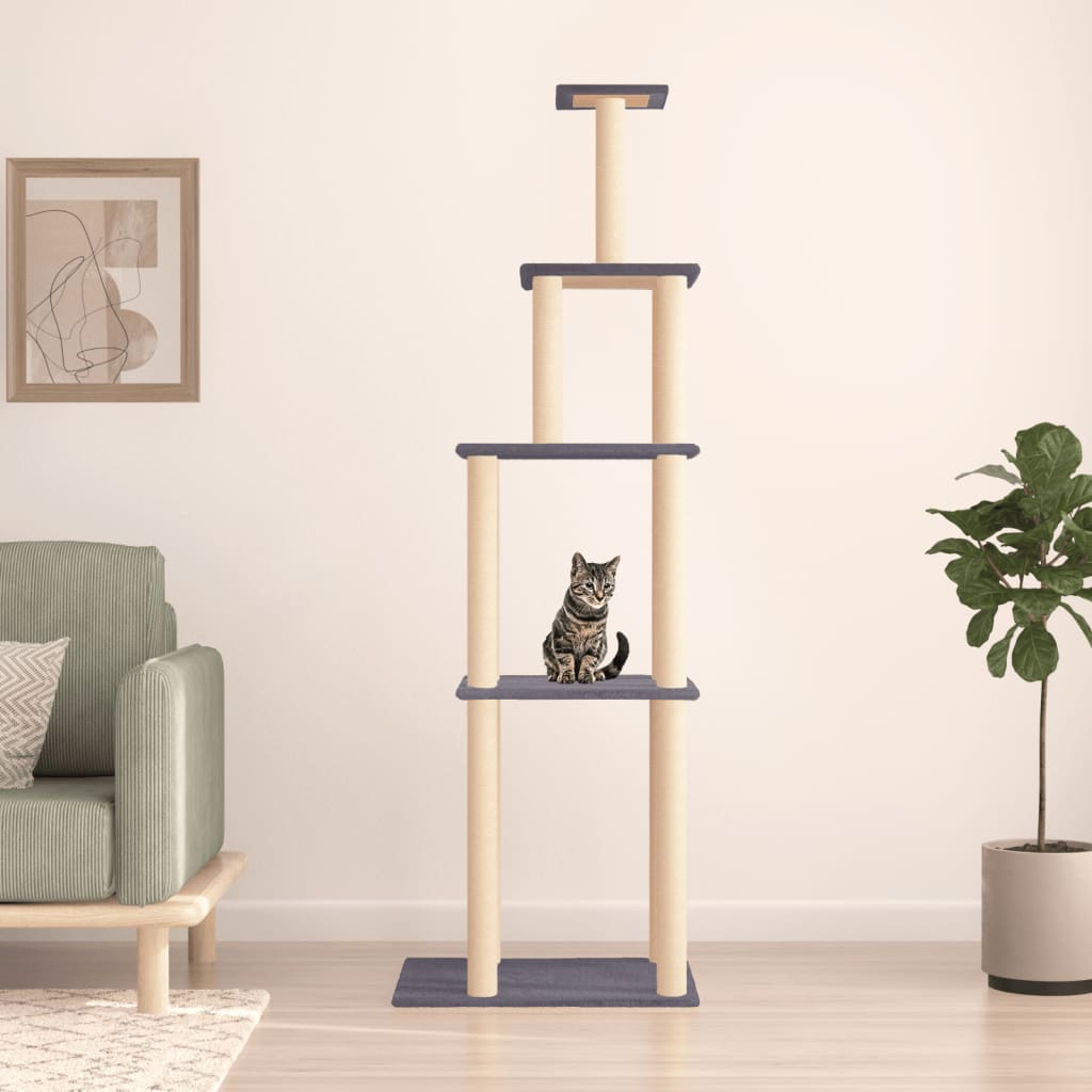 Rascador Para Gatos Con Postes De Sisal Color 183 Cm